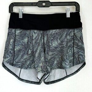Lululemon Speed Up High Rise Short Womens 4 Dimensional Icing Blue Multi / Black